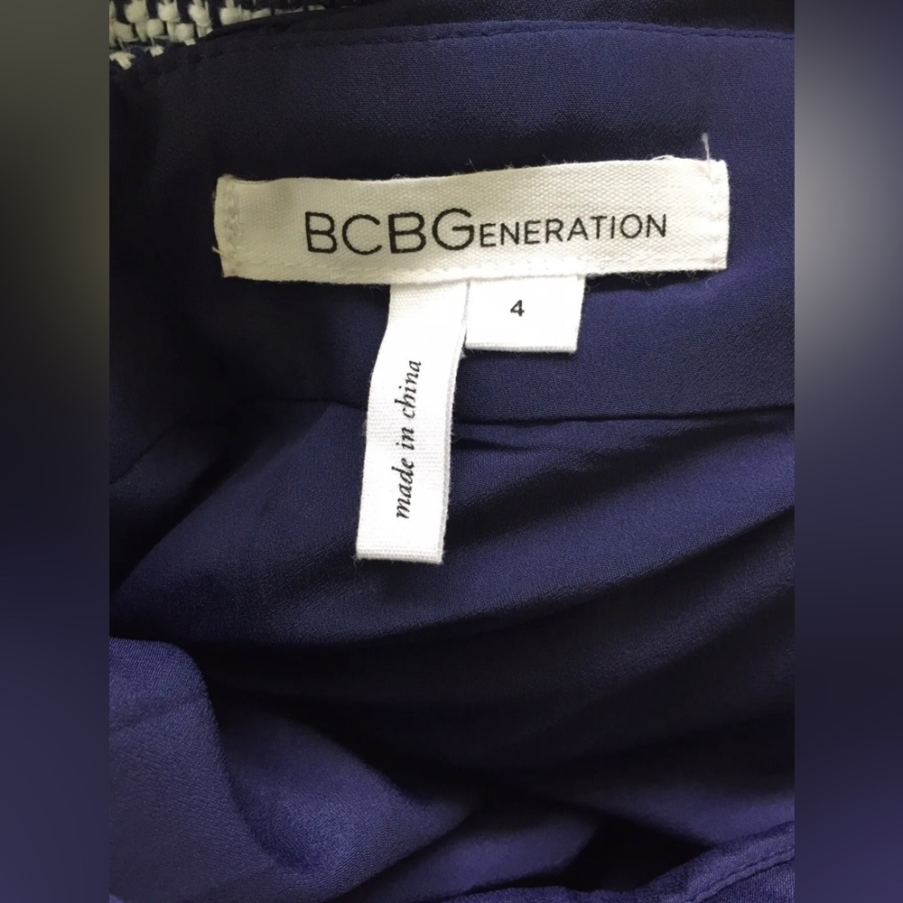 Bcbgeneration Blue & White Checkered Dress, Open … - image 6